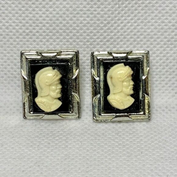 Other - 𝅺VINTAGE Roman Soldier Cameo Cuff Link Button Covers